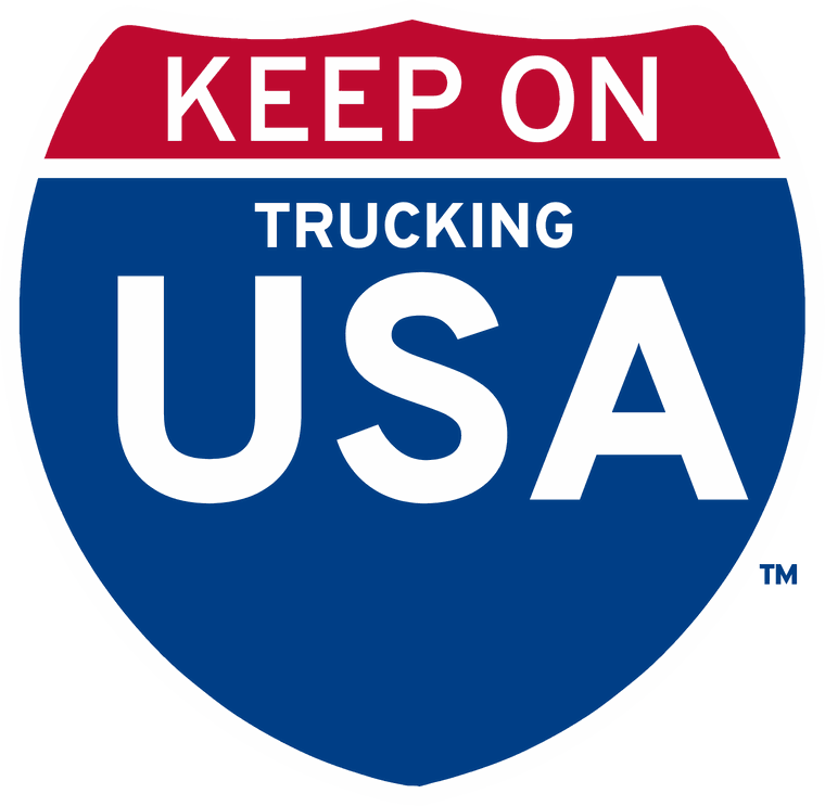 Keep on Trucking USA Interstate shield logo